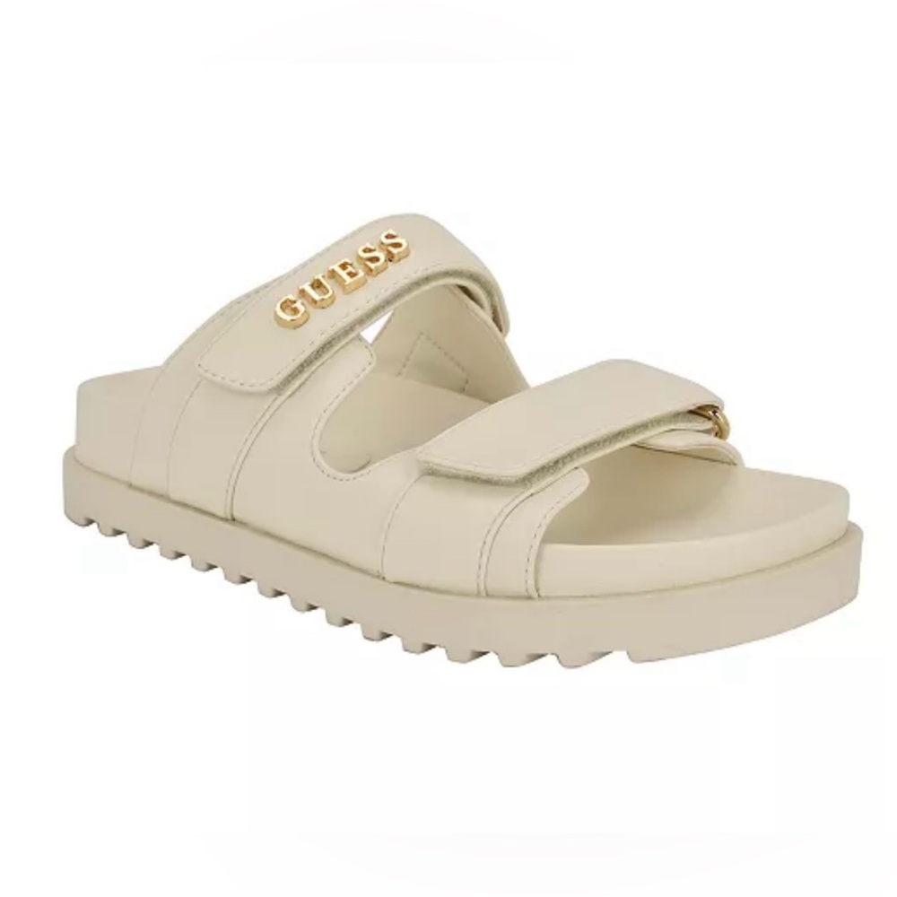 NWT Guess Fabulon5 Two Strap Sporty Footbed Sandals